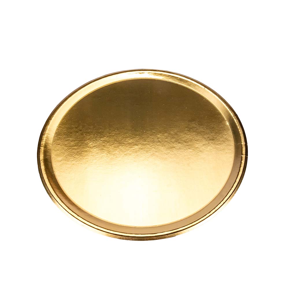 PLATO DORADO CARTON REDONDO 36CM *10UNID