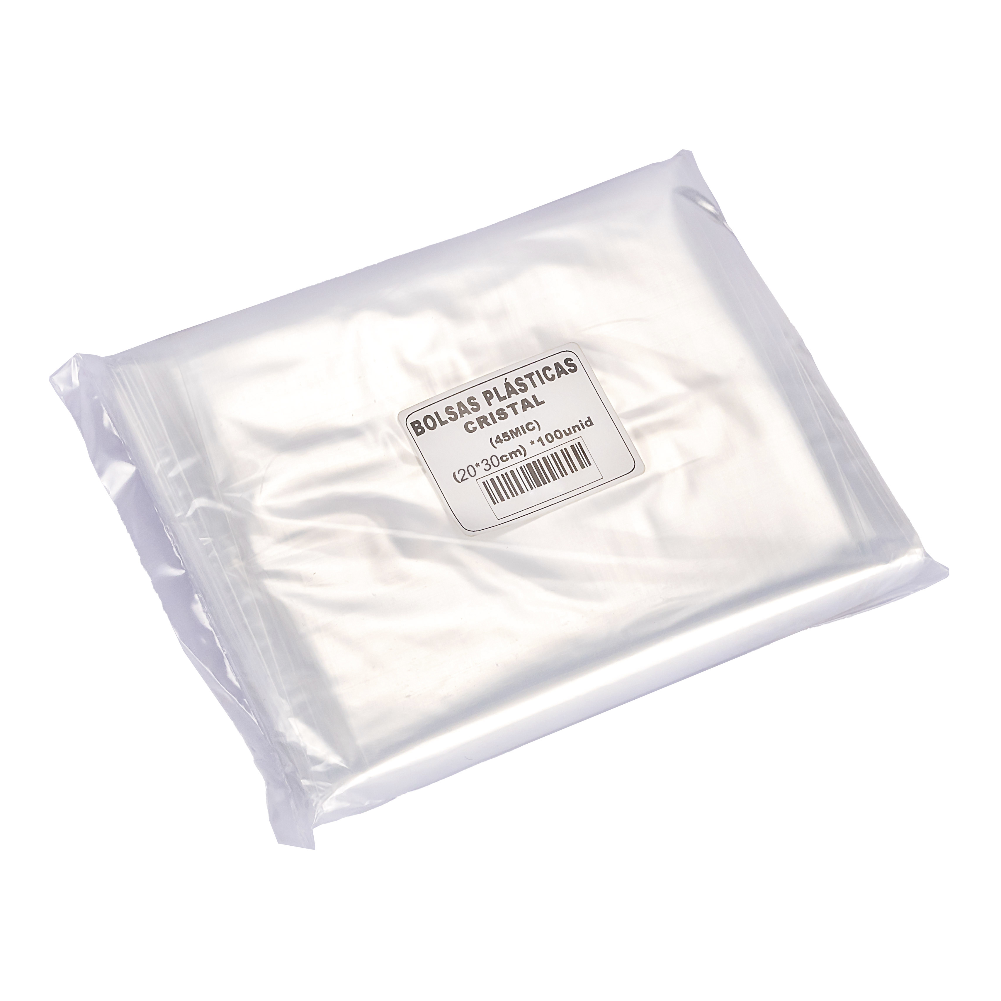 BOLSAS PLASTICAS FERNANDEZ PE CRISTAL (B/D - 45MIC - S/F) .20X30CM *100UNID