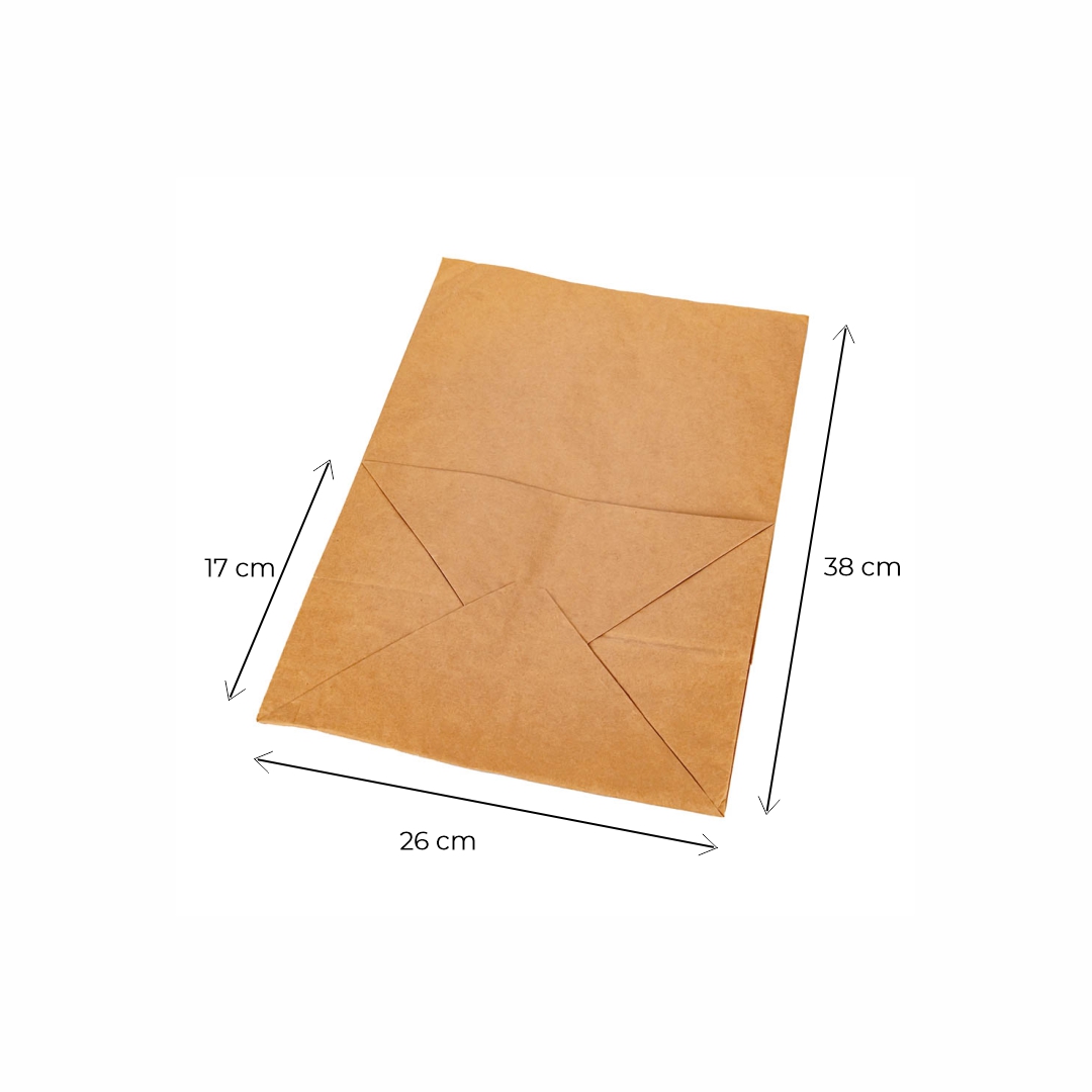 BOLSAS DELIVERY PAPEL KRAFT FONDO CUADRADO Nº8 (26*17.5*37CM) (80GRS) *50UNID