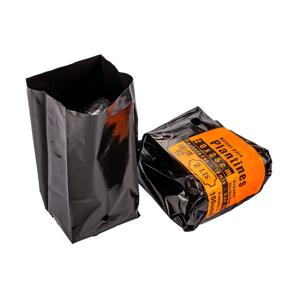 BOLSAS PLANTIN mE (BD - 70MIC - C/PERF - ARMADA 20X10X10) .2 LTS 20X25CM *100UNID