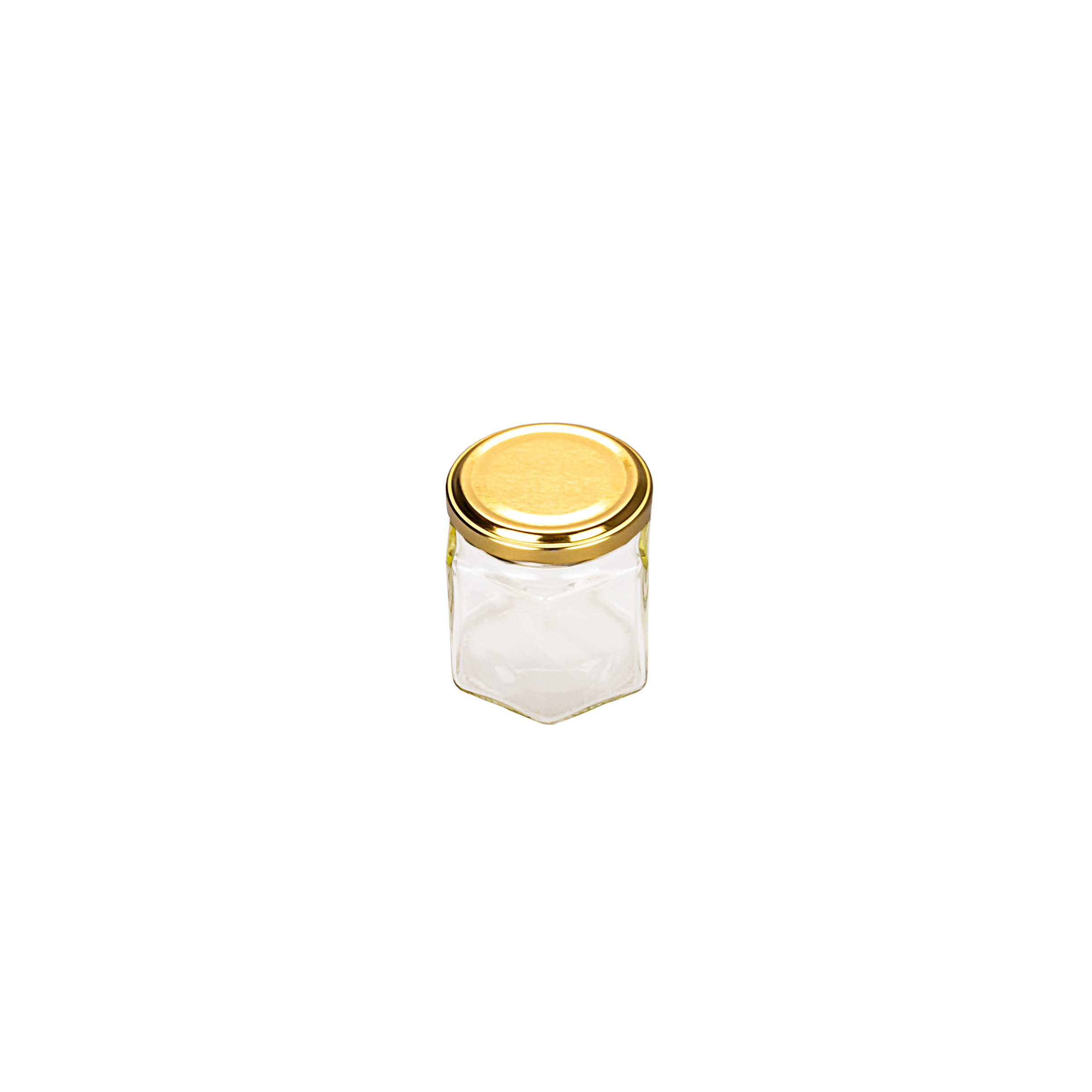FRASCO VIDRIO CRISTAL.190CC HEXAGONAL (TAPA 63MM) SIN TAPA PACK *20UNID
