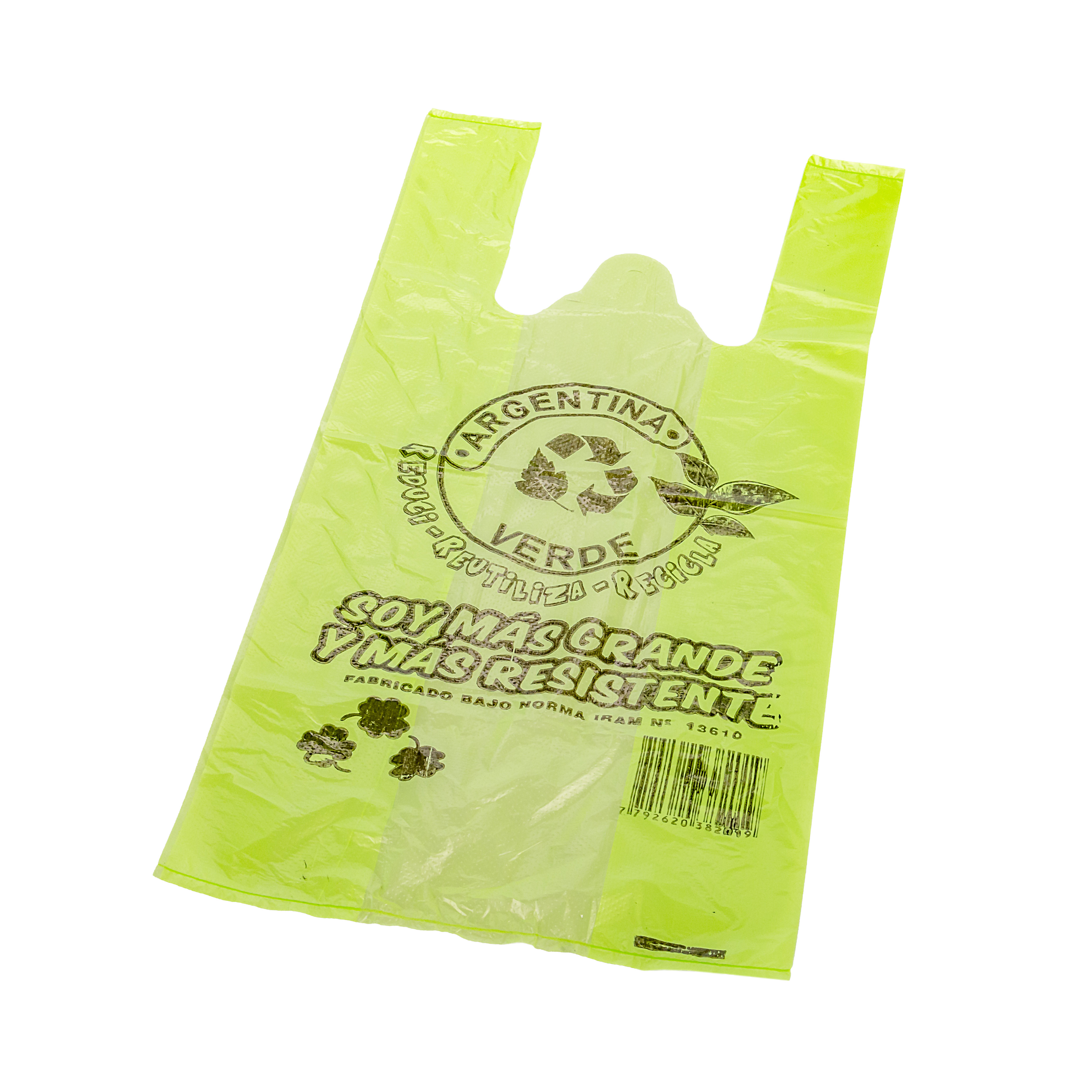 BOLSAS CAMISETA OXO DEGRADABLE VERDE REFORZADA 45*55CM (7000) MAPSA *100UNID (OFERTA)