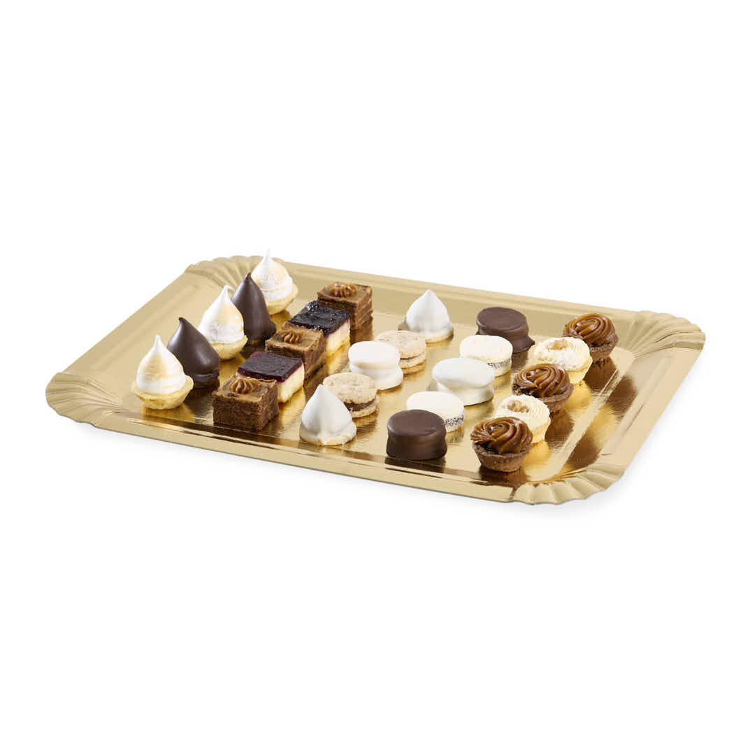 PLATO DORADO CARTON RECTANGULAR 3000GRS (30*40CM) *10UNID
