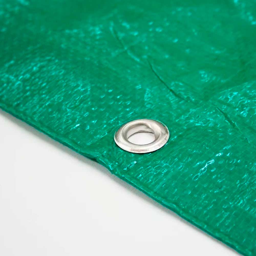 TELA CERCO RAFIA VERDE CON OJAL CADA 80CM 1.50MT ANCHO *MT LINEAL