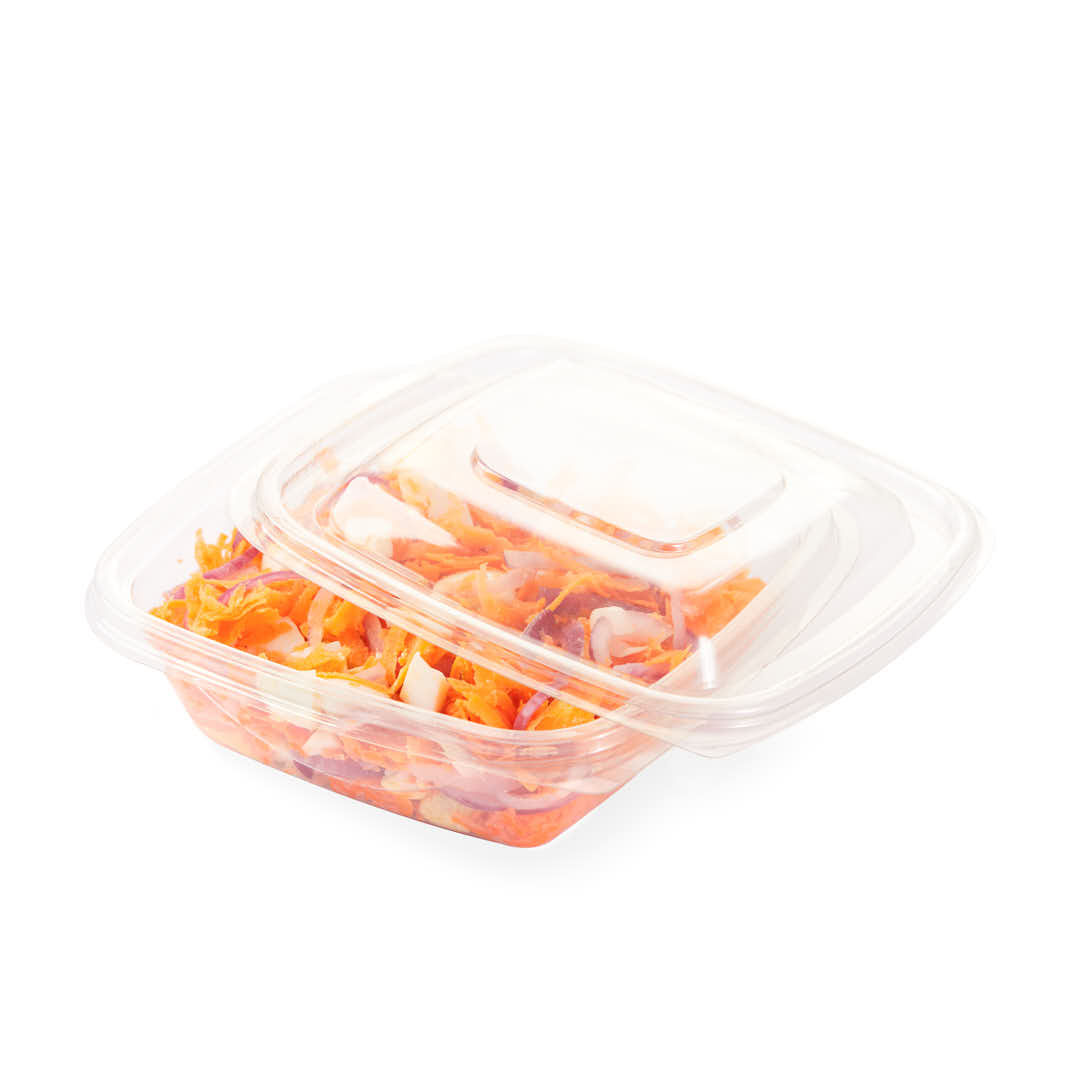 ENSALADERA CUADRADA BANDEX PET (750CC) (105444B) (16*16*5.5CM) *50UNID