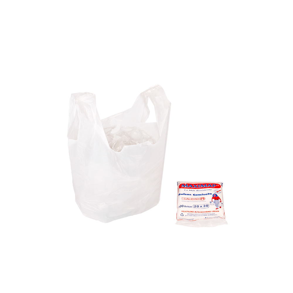 BOLSAS CAMISETA STANDARD BLANCA 20*30CM A/D MAPSA (2400) *PAQ