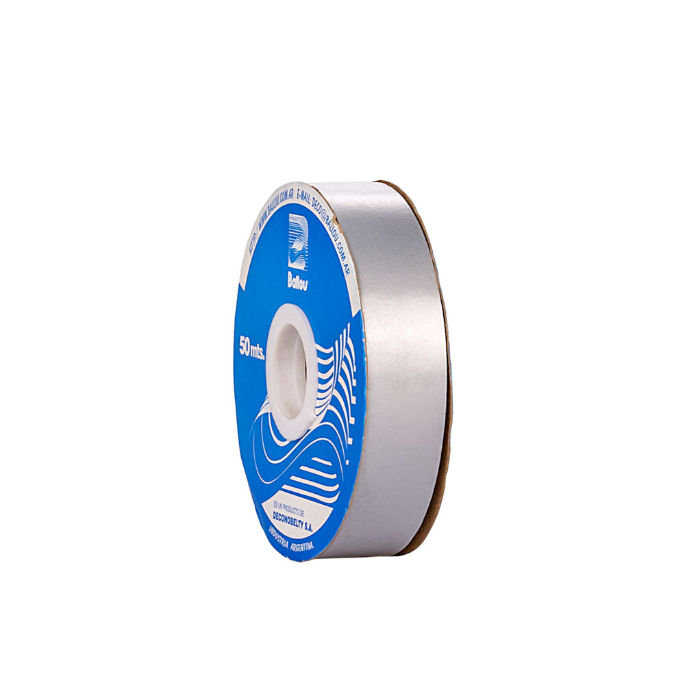 CINTA MOÑOS LISA 20MM ROLLO PLATA *50MTS