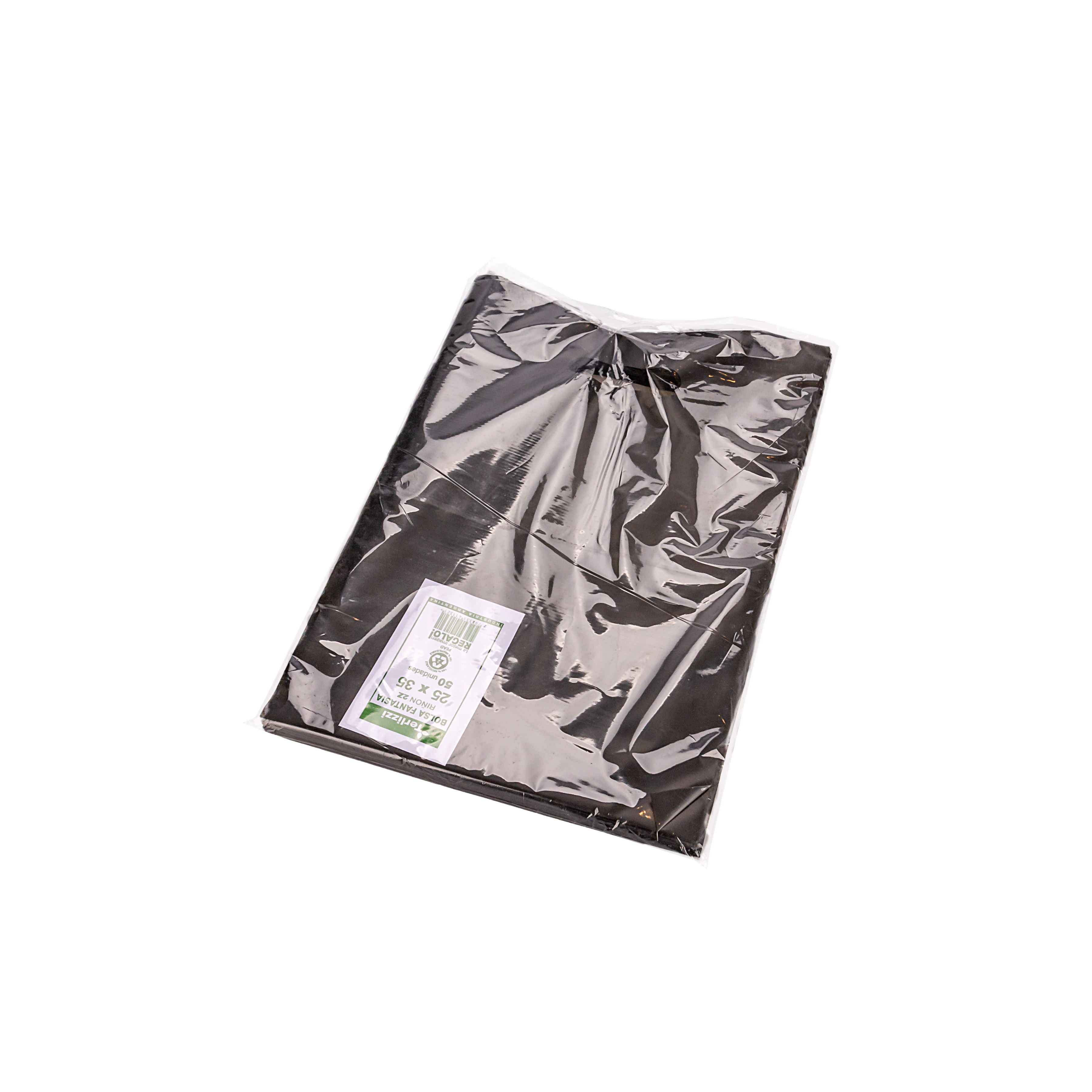 BOLSAS RIÑON LISAS TERLIZZI 25*35CM NEGRO REFORZADAS (60MIC) PAQ.*50UNID