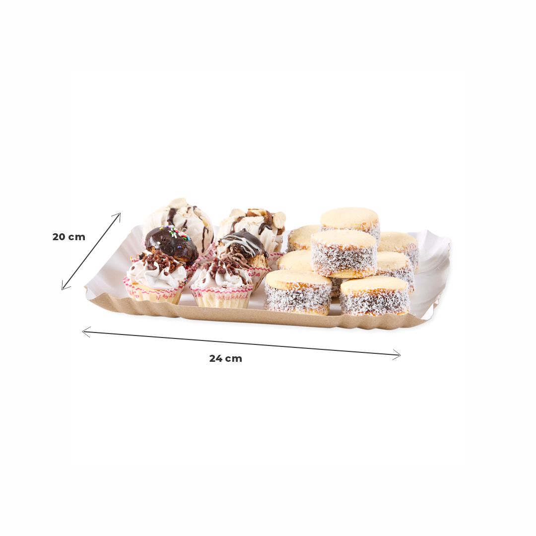 BANDEJA CARTON RECTANGULAR SATINADA Nº4 (20*24CM) *100UNID