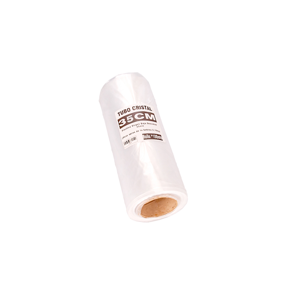 TUBO SIN CORTE mE PE CRISTAL (B/D - 45MIC) .35CM*100MTS *UNID