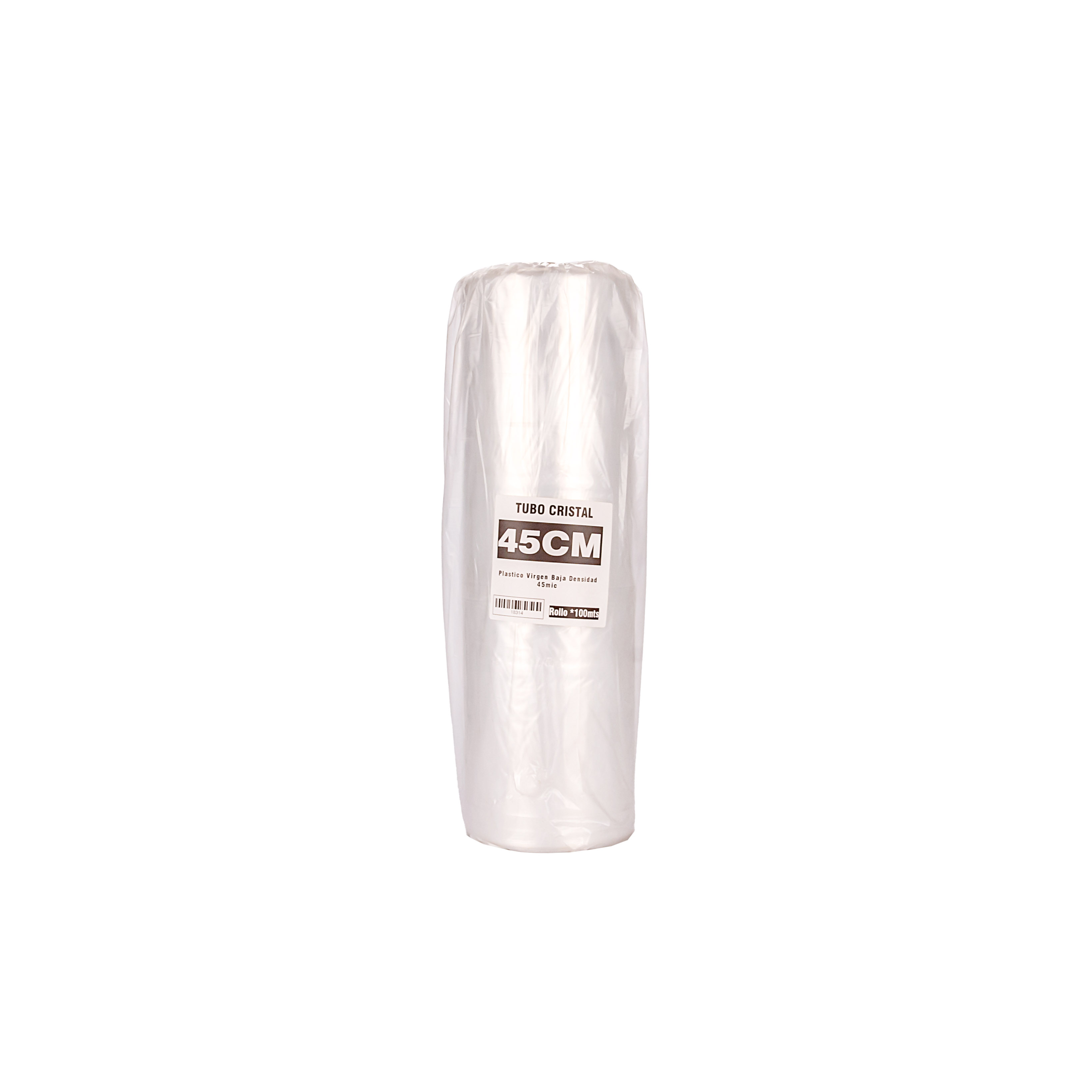 TUBO SIN CORTE mE PE CRISTAL (B/D - 45MIC) .45CM*100MTS *UNID