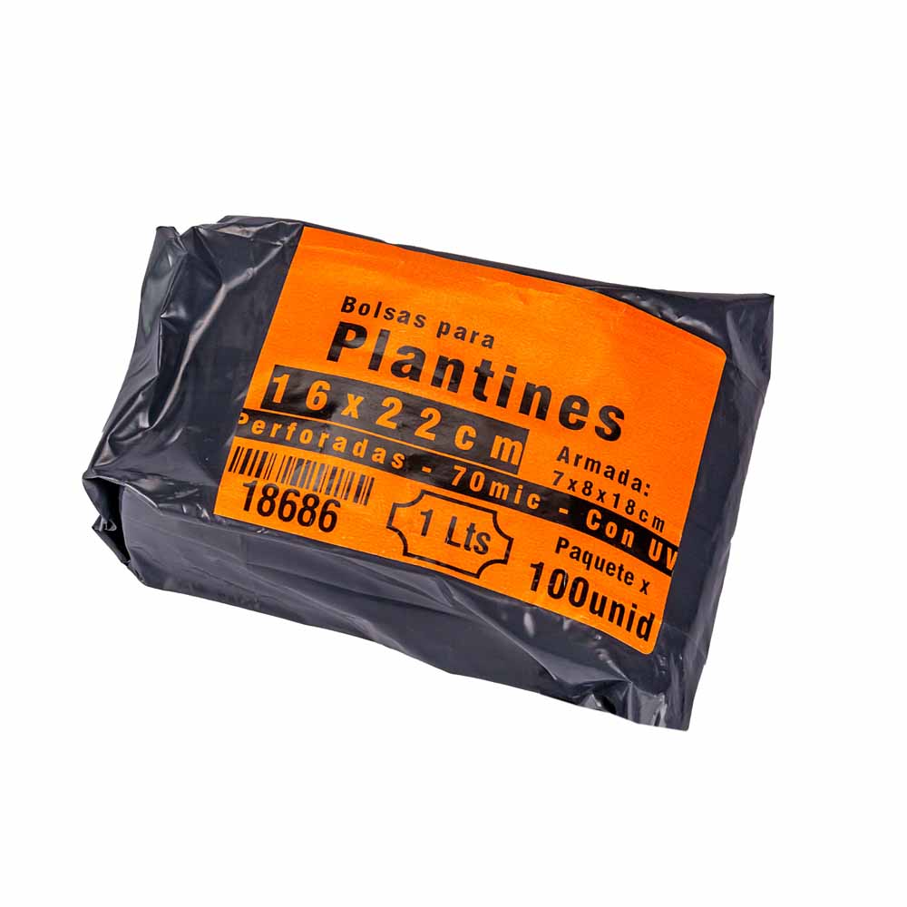 BOLSAS PLANTIN mE (BD - 70MIC - C/PERF - ARMADA 7X8X18) .1 LTS 16X22CM *100UNID