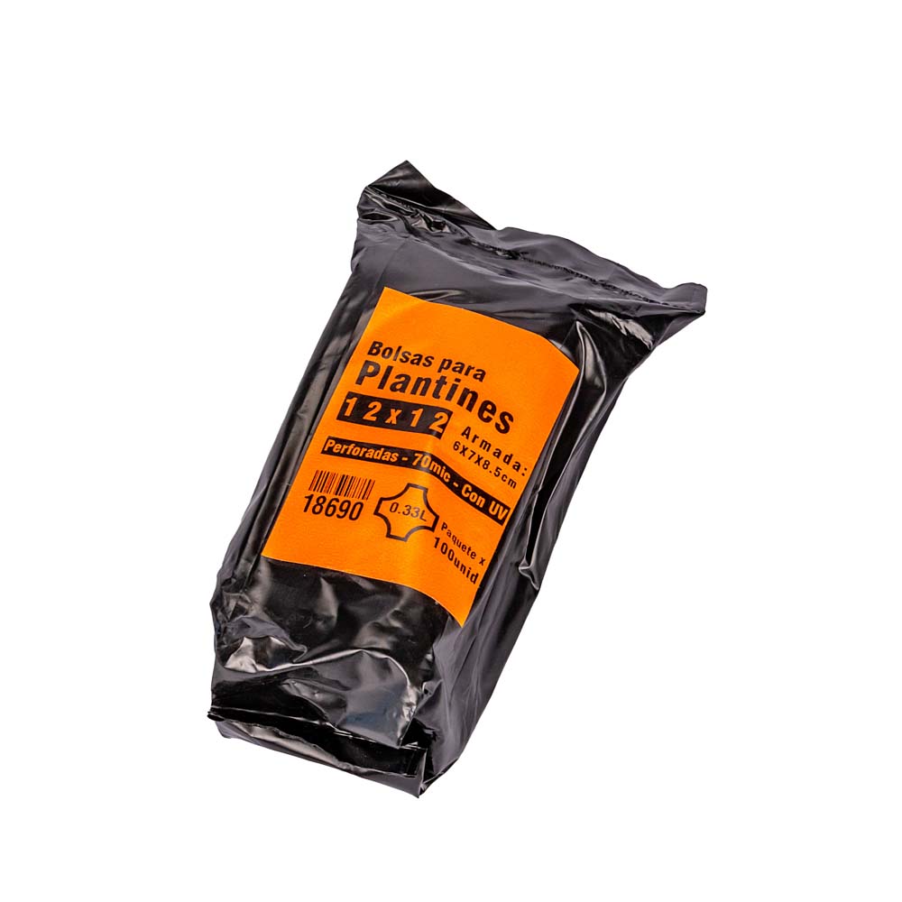 BOLSAS PLANTIN mE (BD - 70MIC - C/PERF - ARMADA 6X7X8,5) .0.35 LTS 12X12CM *100UNID