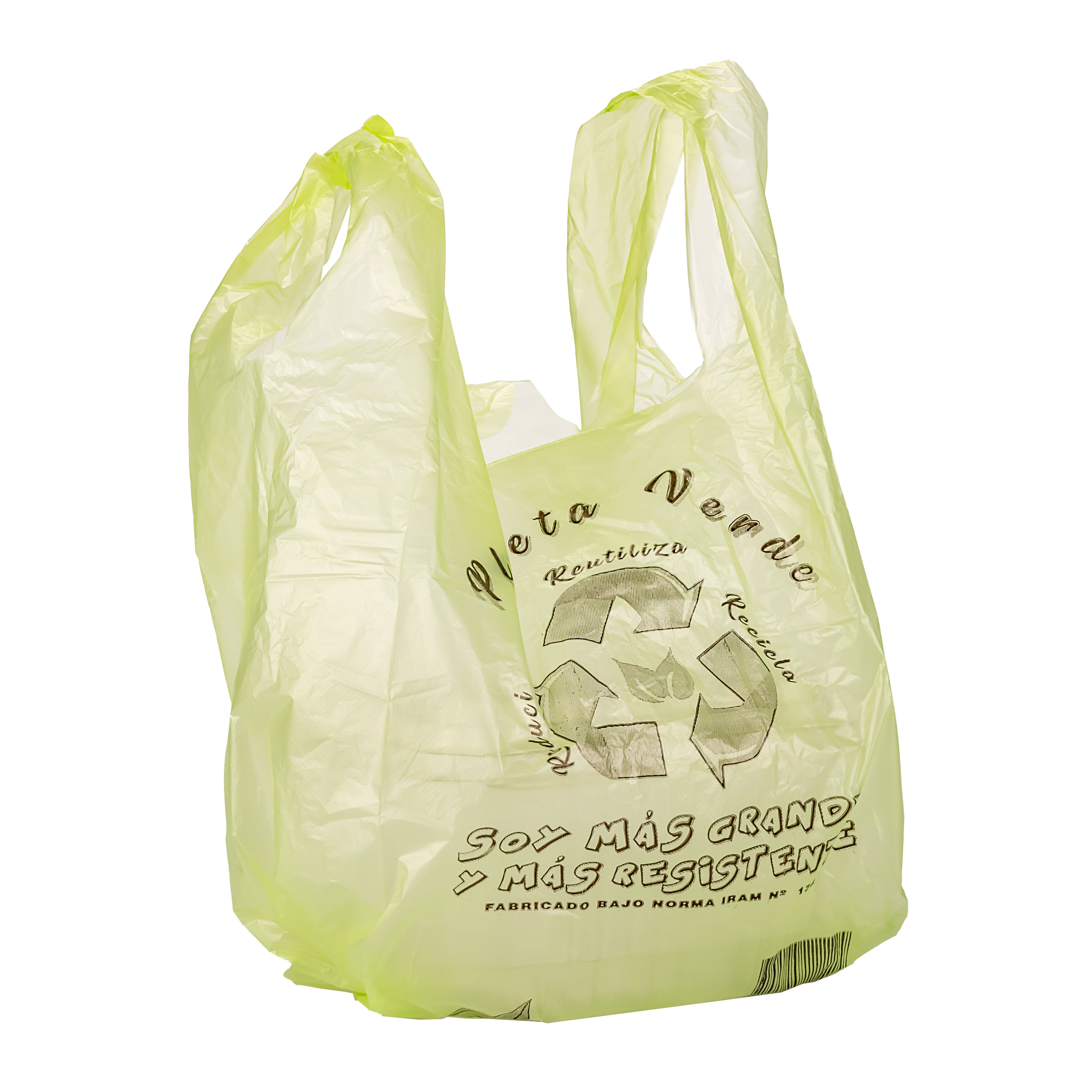BOLSAS CAMISETA OXO DEGRADABLE VERDE REFORZADA 40*50CM MAPSA *80UNID