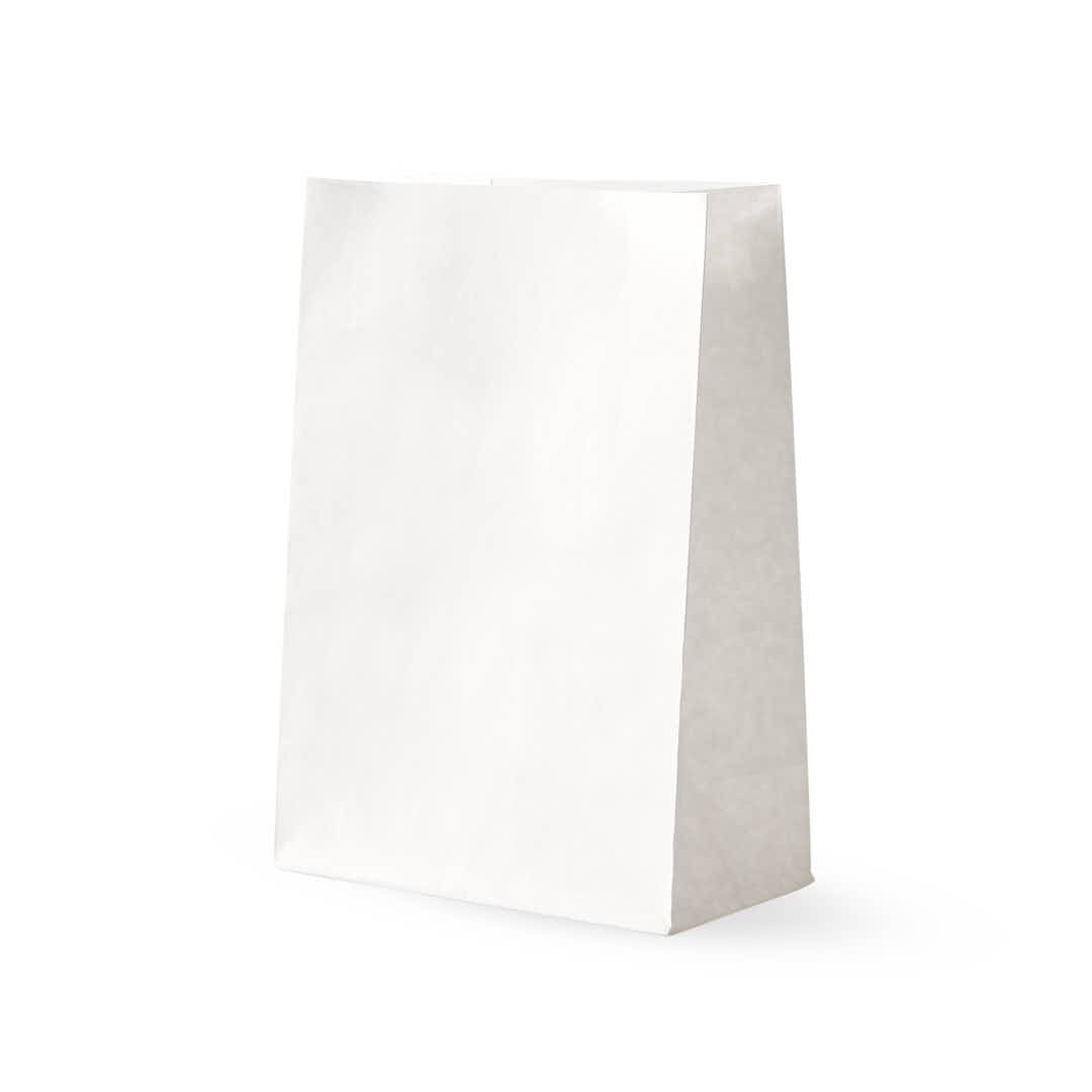 BOLSAS DELIVERY PAPEL BLANCO FONDO CUADRADO Nº5 (20*10*30CM) *50UNID