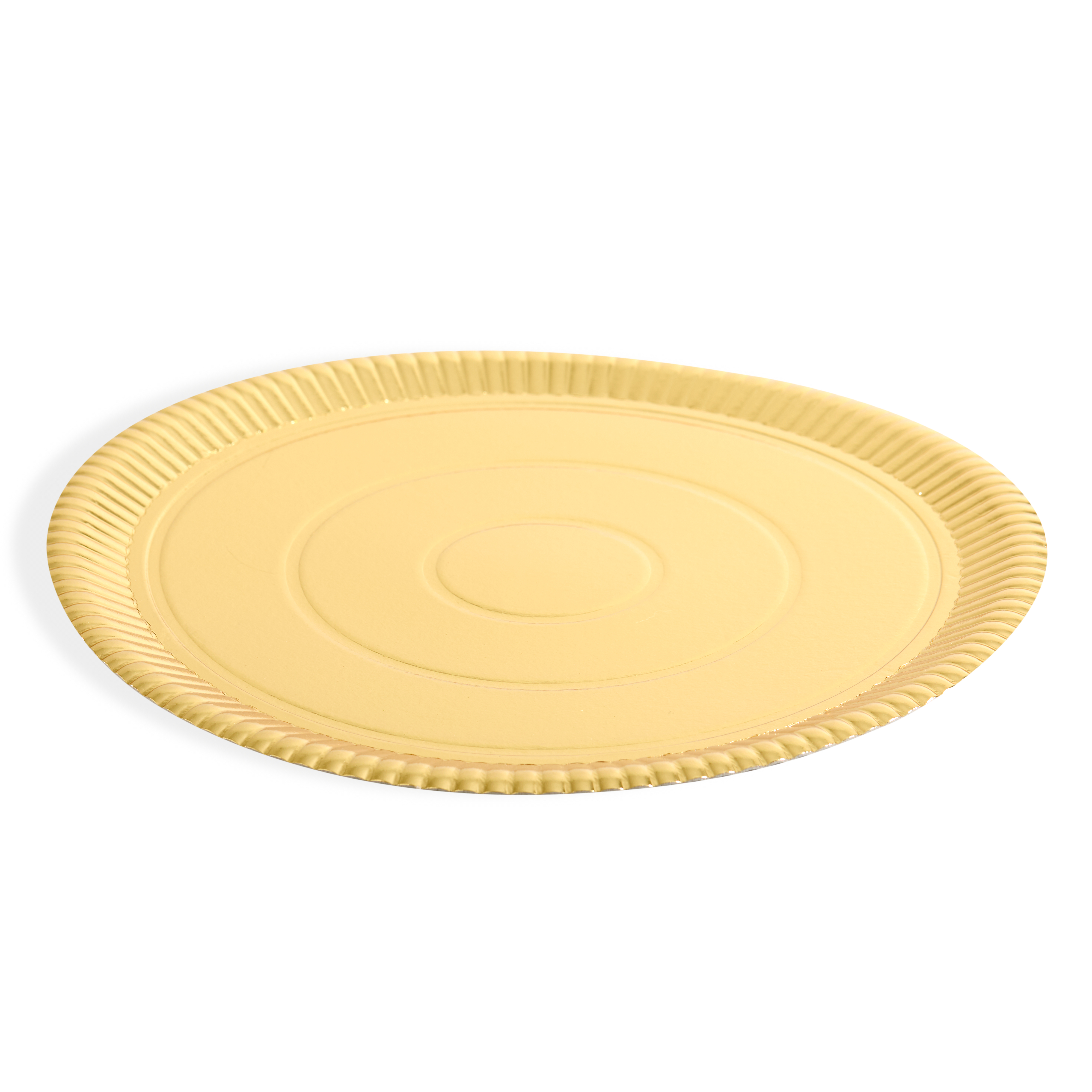 PLATO DORADO CARTON REDONDO 33CM *10UNID