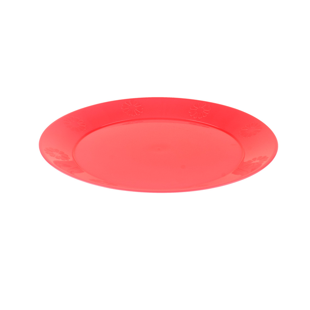 PLATO RIGIDO REDONDO BOYANO 23CM ROJO *UNID