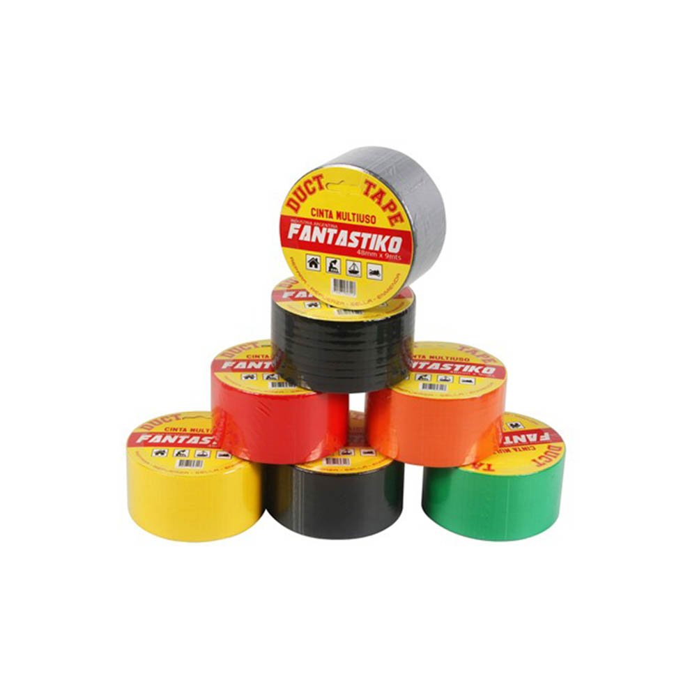 CINTA TAPE (ENTELADA) 48MM ROLLO FANTASTIKO STIKO AMARILLA *9MTS