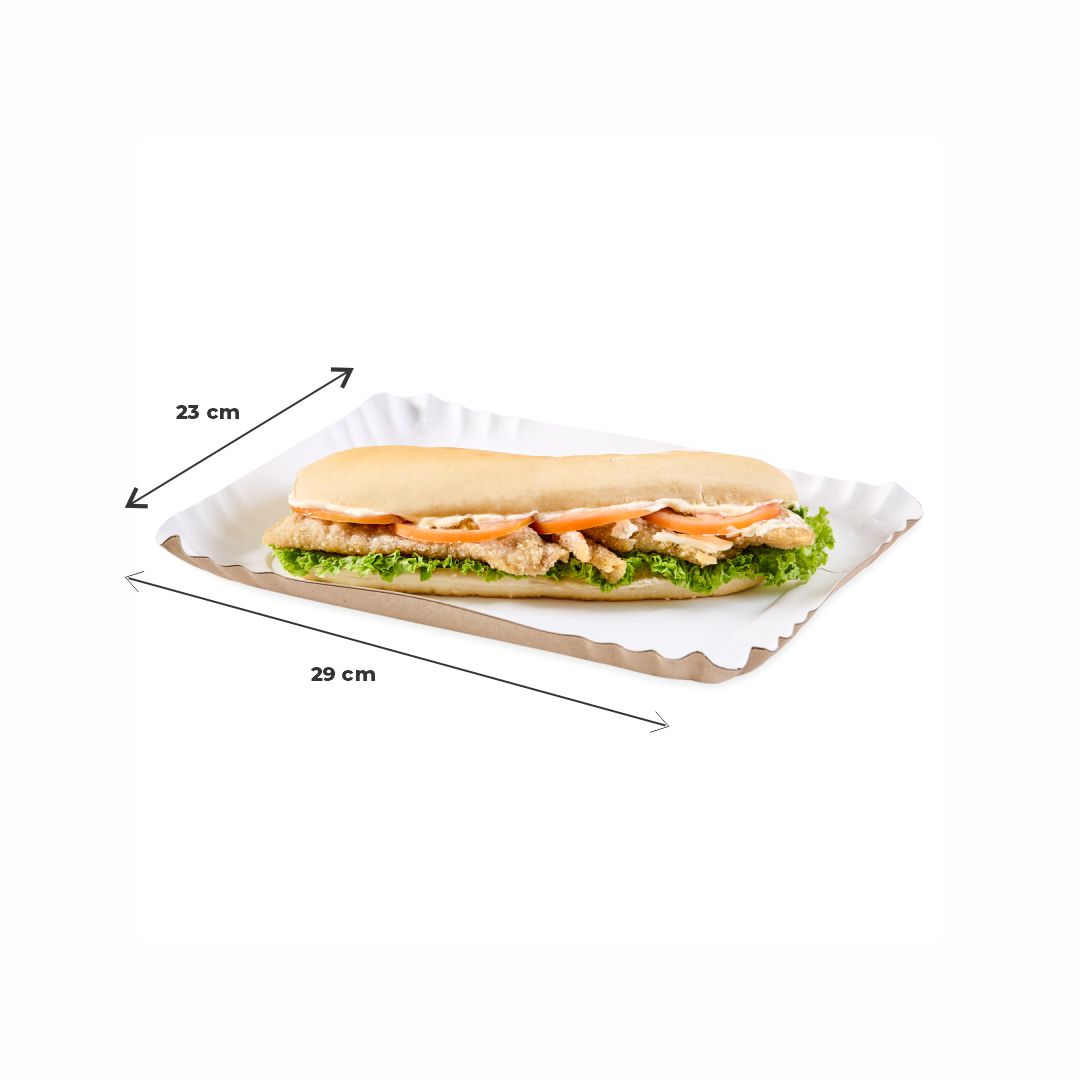 BANDEJA CARTON RECTANGULAR SATINADA Nº6 (23*29CM) *100UNID