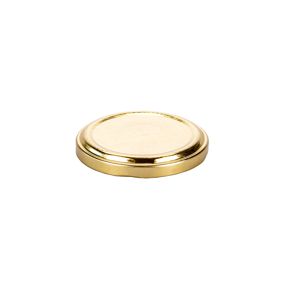 TAPA FRASCO VIDRIO 63MM AXIAL DORADA (METAL) PACK *20UNID