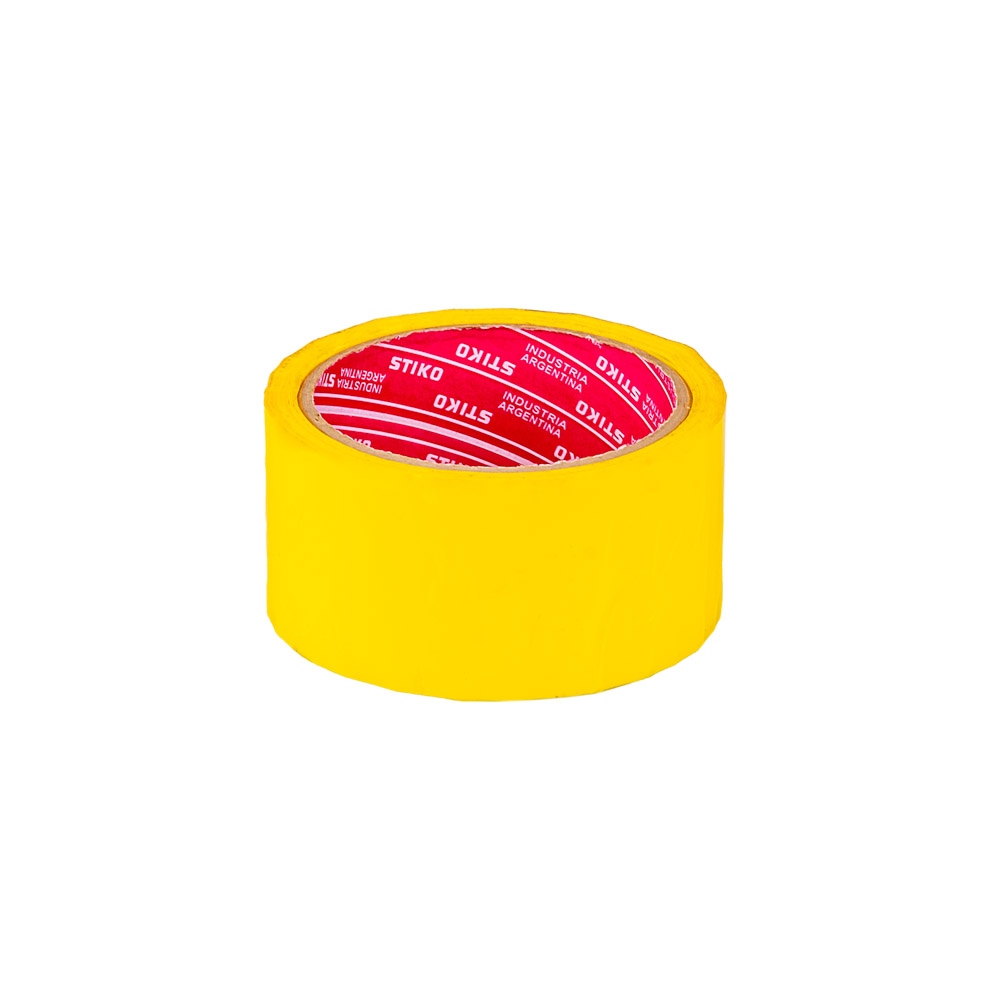 CINTA POLIPROPILENO COLOR 48MM*50MTS AMARILLO STIKO *UNID