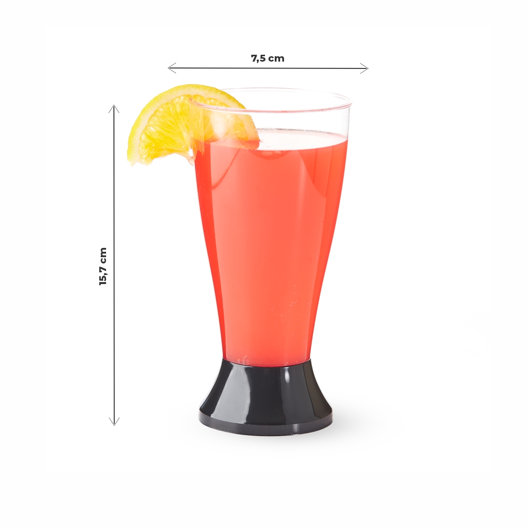 BOYANO VASO RIGIDO.350CC IMPERIAL CRISTAL Y PIE NEGRO (7.5CM DIAM*15.7CM ALTO) *UNID