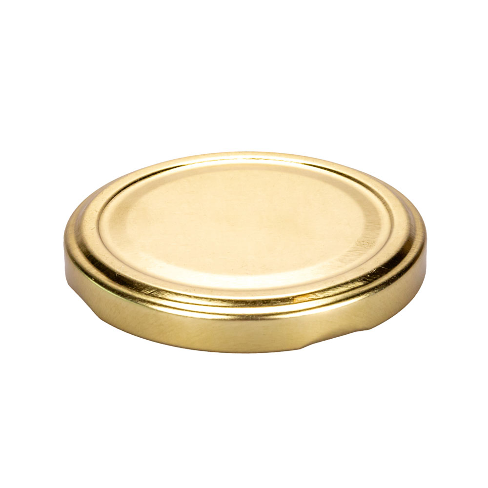 TAPA FRASCO VIDRIO 70MM AXIAL DORADA (METAL) PACK *20UNID