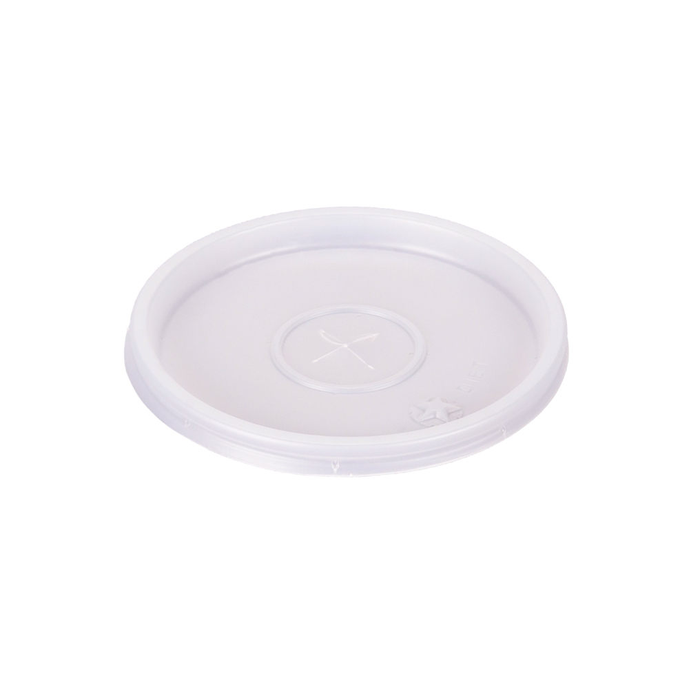 TAPA VASOS PLASTICOS TRASLUCIDOS WORK 500CC CON CRUZ (T24 AMCOR) *100UNID