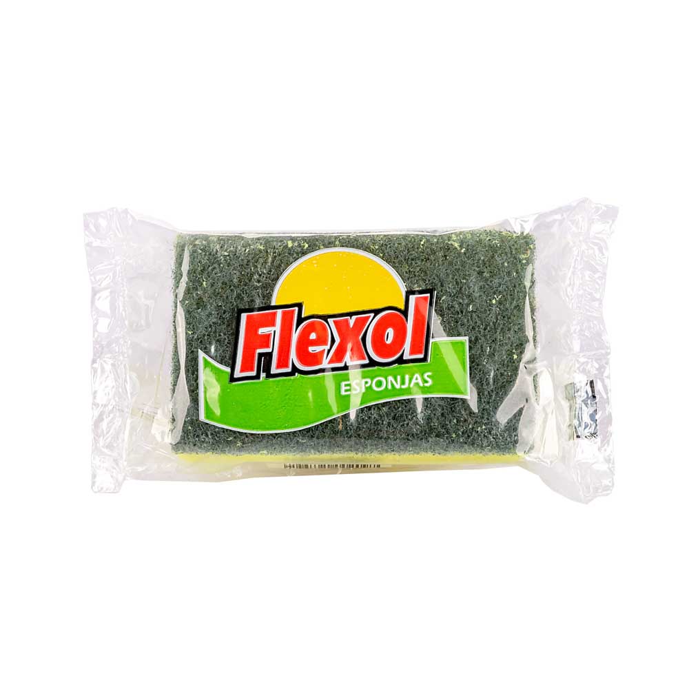 ESPONJA FIBRA FLEXOL AMARILLA/VERDE ECONOMICA *UNID