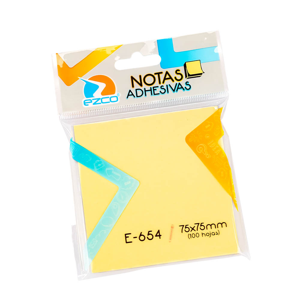 NOTAS ADHESIVAS EZCO AMARILLAS 75*75MM (E-654) *100HJS
