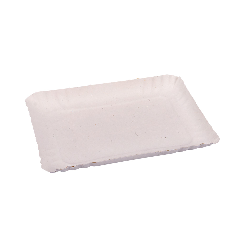 BANDEJA CARTON RECTANGULAR BLANCA LINEA.ROJA Nº6 (23*29CM) *100UNID