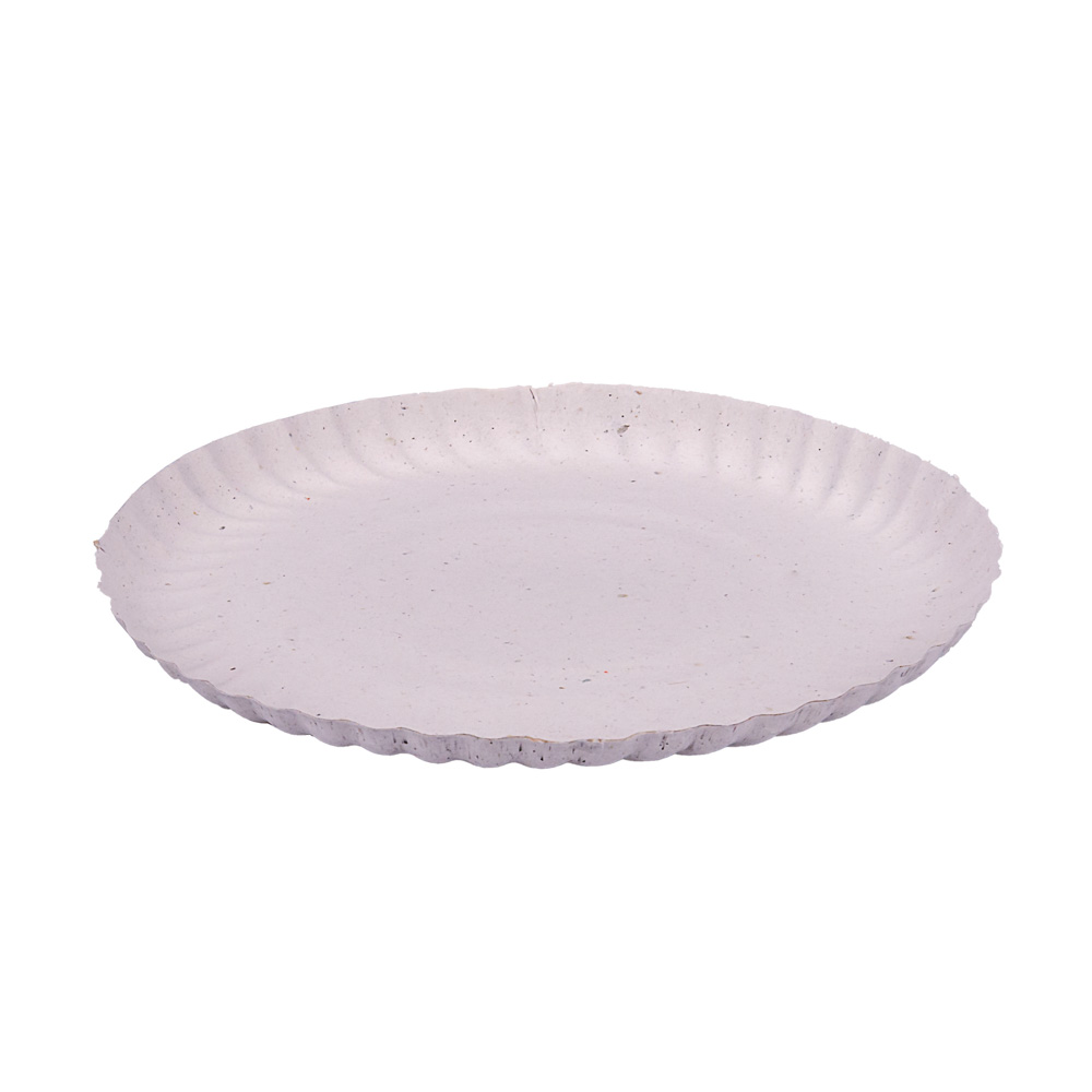 BANDEJA CARTON REDONDA BLANCA LINEA ROJA Nº12 (19CM) *100UNID