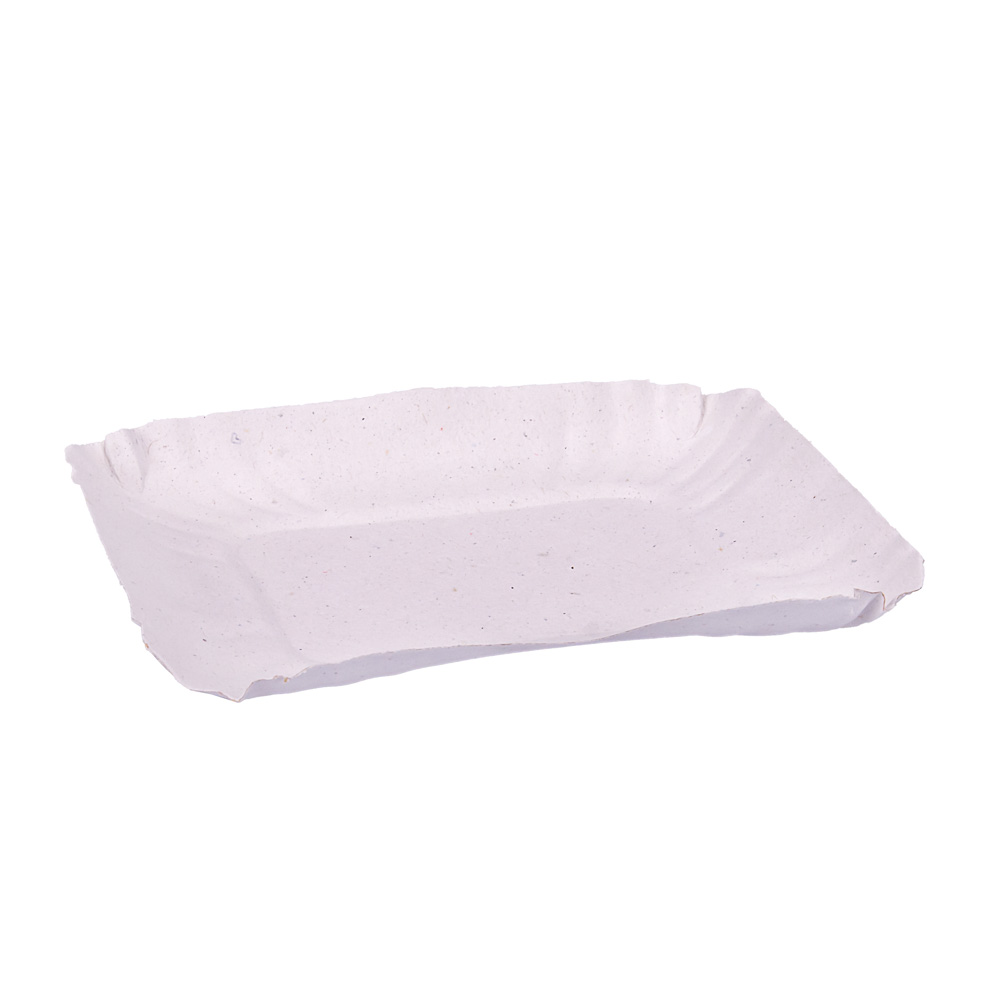 BANDEJA CARTON RECTANGULAR BLANCA Nº1 (14*16CM) *100UNID