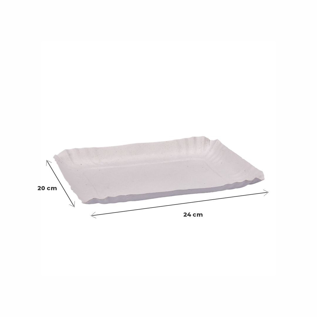 BANDEJA CARTON RECTANGULAR BLANCA Nº4 (20*24CM) *100UNID