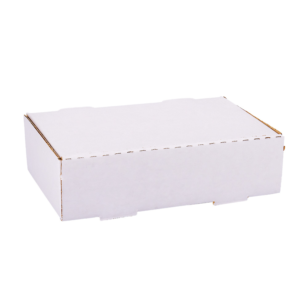 CAJA MICRO CARTON BLANCO/MARRON (15.5*24.5*6CM) (1/2 DOC. EMPANADAS ECO) *100UNID.