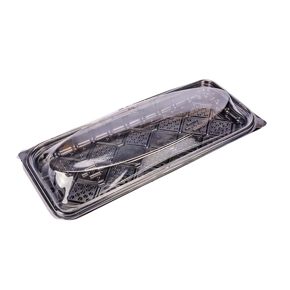 BANDEJA MICRO BANDEX NEGRA COSTILLA C/TAPA PP (18*42*5CM) (106501BYTL) *50UNID