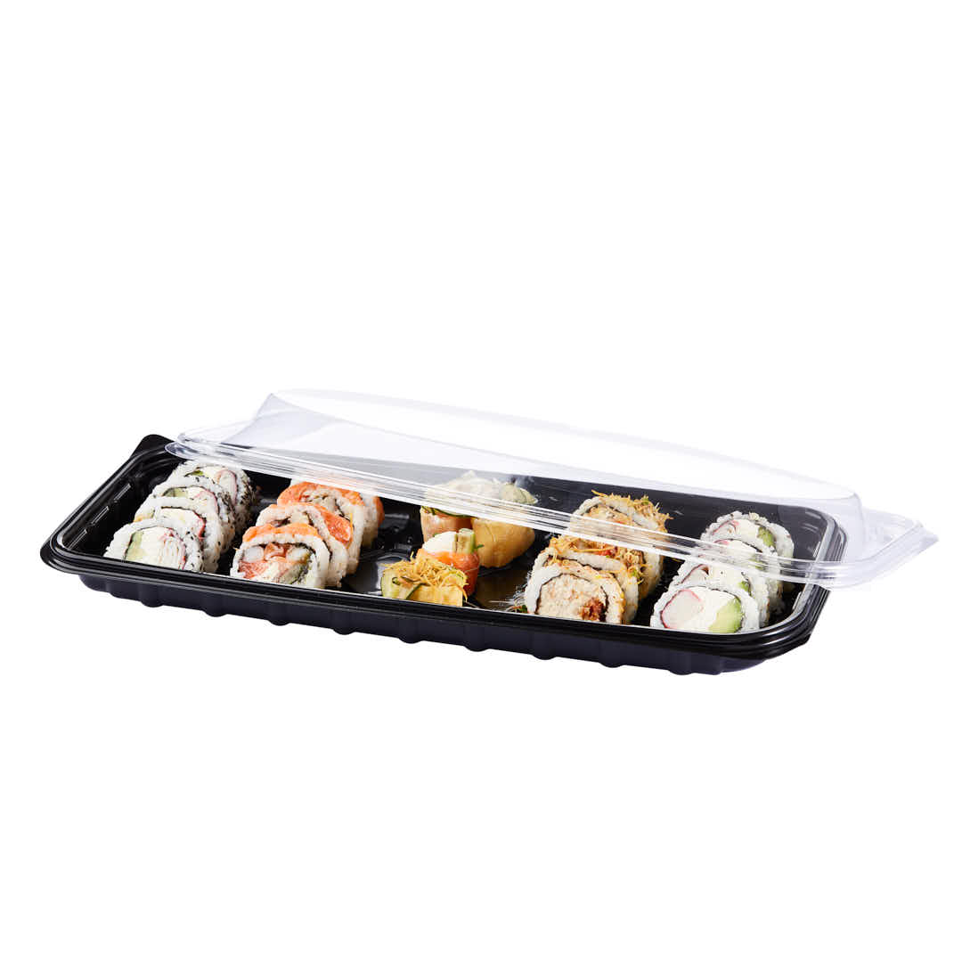 BANDEJA MICRO BANDEX NEGRA COSTILLA C/TAPA PP (18*42*5CM) (106501BYTL) *50UNID