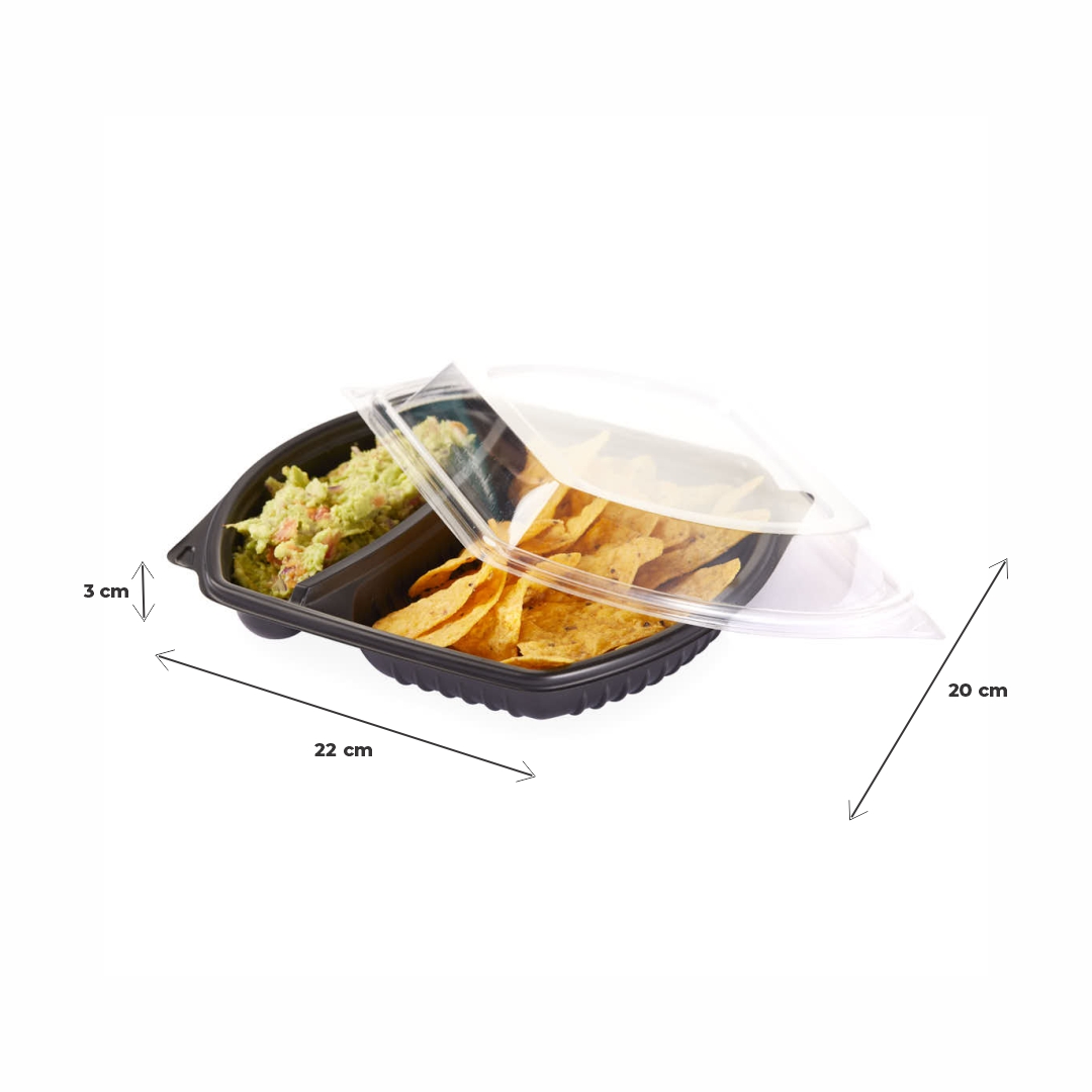BANDEJA MICRO COTNYL NEGRA C/2 CAVIDADES (20*22*3CM) (CAT2 NE) *50UNID