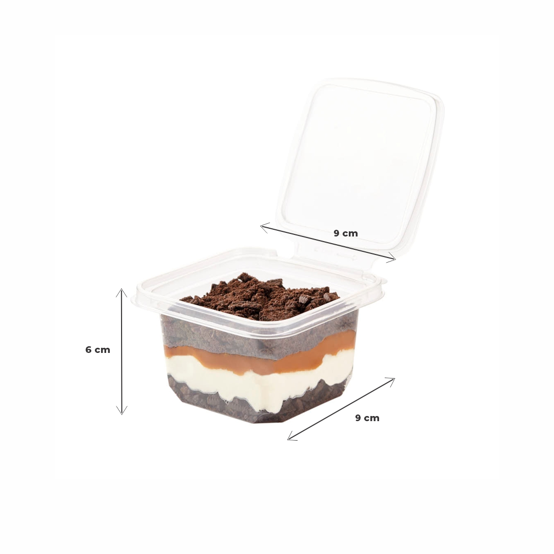 POTE LOCKFOOD PET CUADRADO (390CC) (LK390) *50UNID