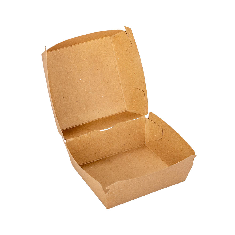 CAJA DELIVERY BIOHZ HAMBURGUESA MARRON.MEDIANA (9.3*8.4*7CM) *120UNID.