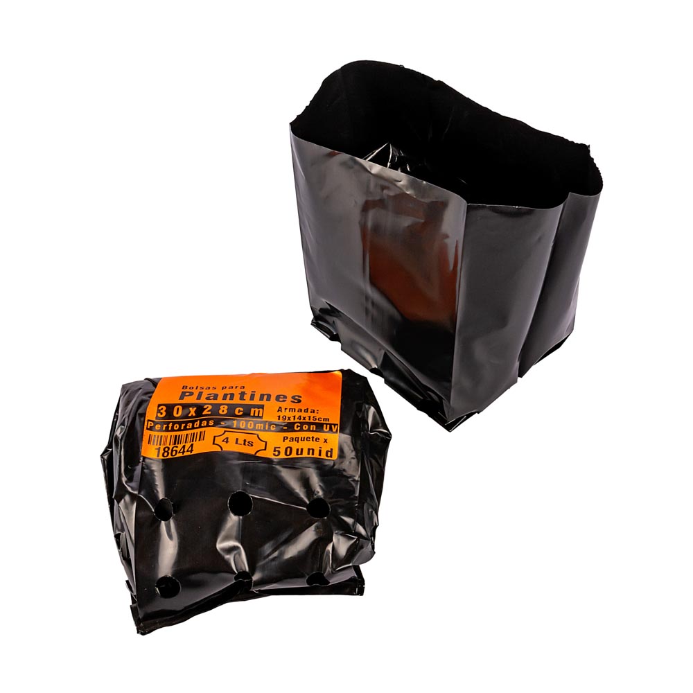 BOLSAS PLANTIN mE (BD - 90MIC - C/PERF - ARMADA 17X15X16) .4 LTS 30X26CM *50UNID