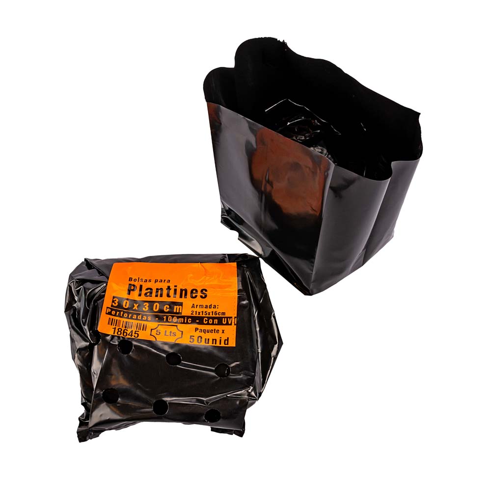 BOLSAS PLANTIN mE (BD - 90MIC - C/PERF - ARMADA 21X15X16) .5 LTS 30X30CM *50UNID