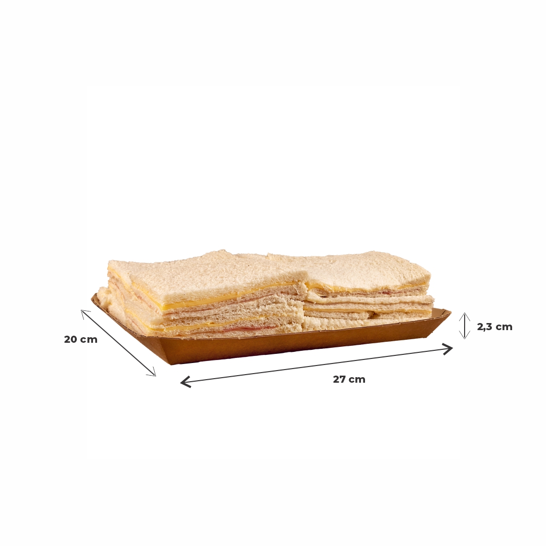 BANDEJA CARTON RECTANGULAR MICROCORRUGADA Nº5 (20*27*2.3CM) *100UNID