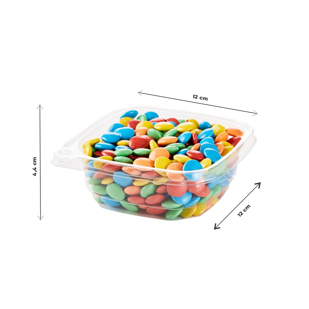 POTE BANDEX CUADRADO PET (240ML) CON PRECINTO SEGURIDAD (8OZ) SIN TAPA *50UNID