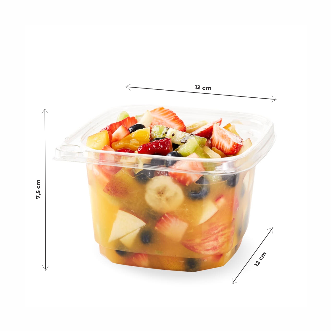 POTE BANDEX CUADRADO PET (480ML) CON PRECINTO SEGURIDAD (16OZ) SIN TAPA *50UNID