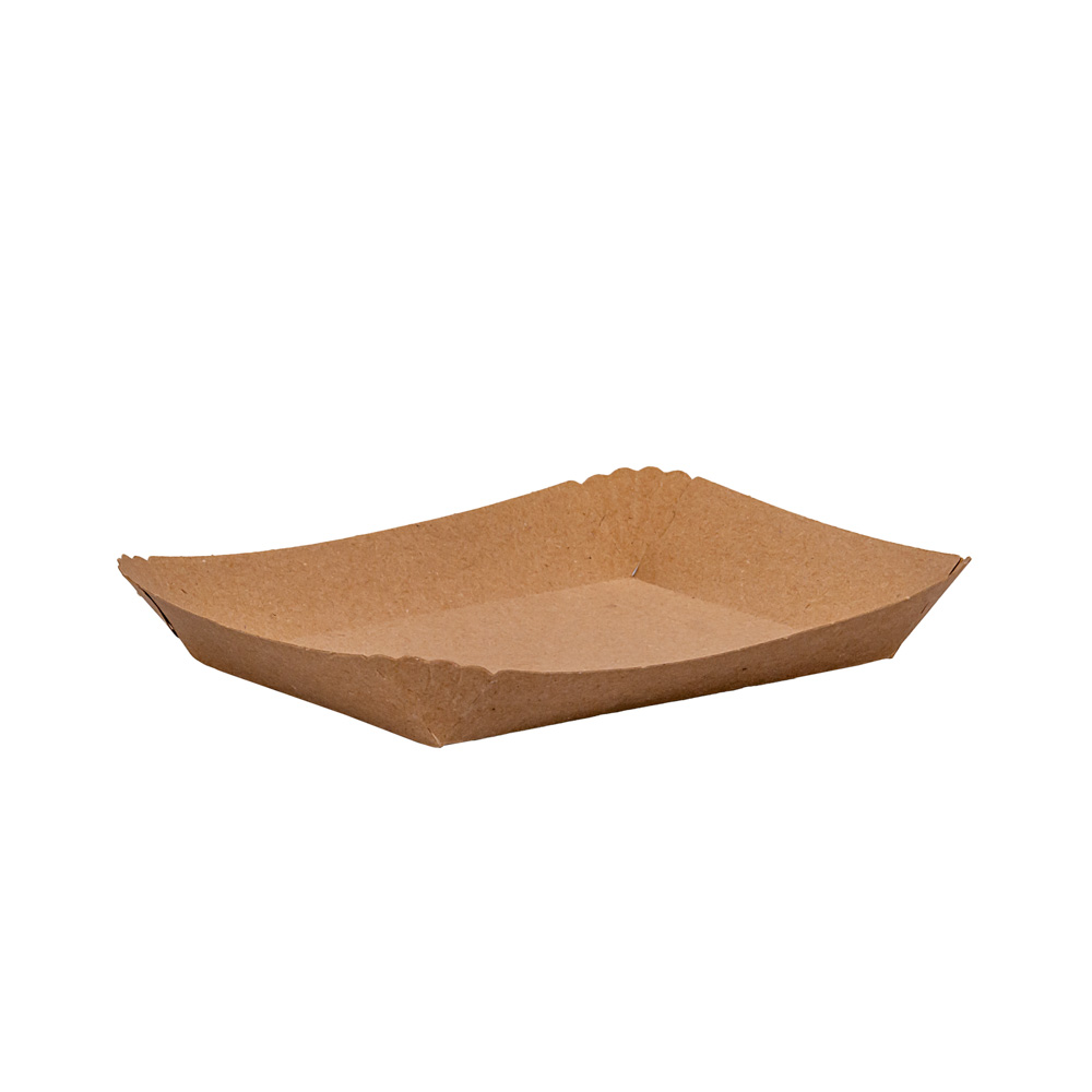 BANDEJA CARTON RECTANGULAR KRAFT Nº2 (15*17.3*2.2CM) BIOHZ *600UNID