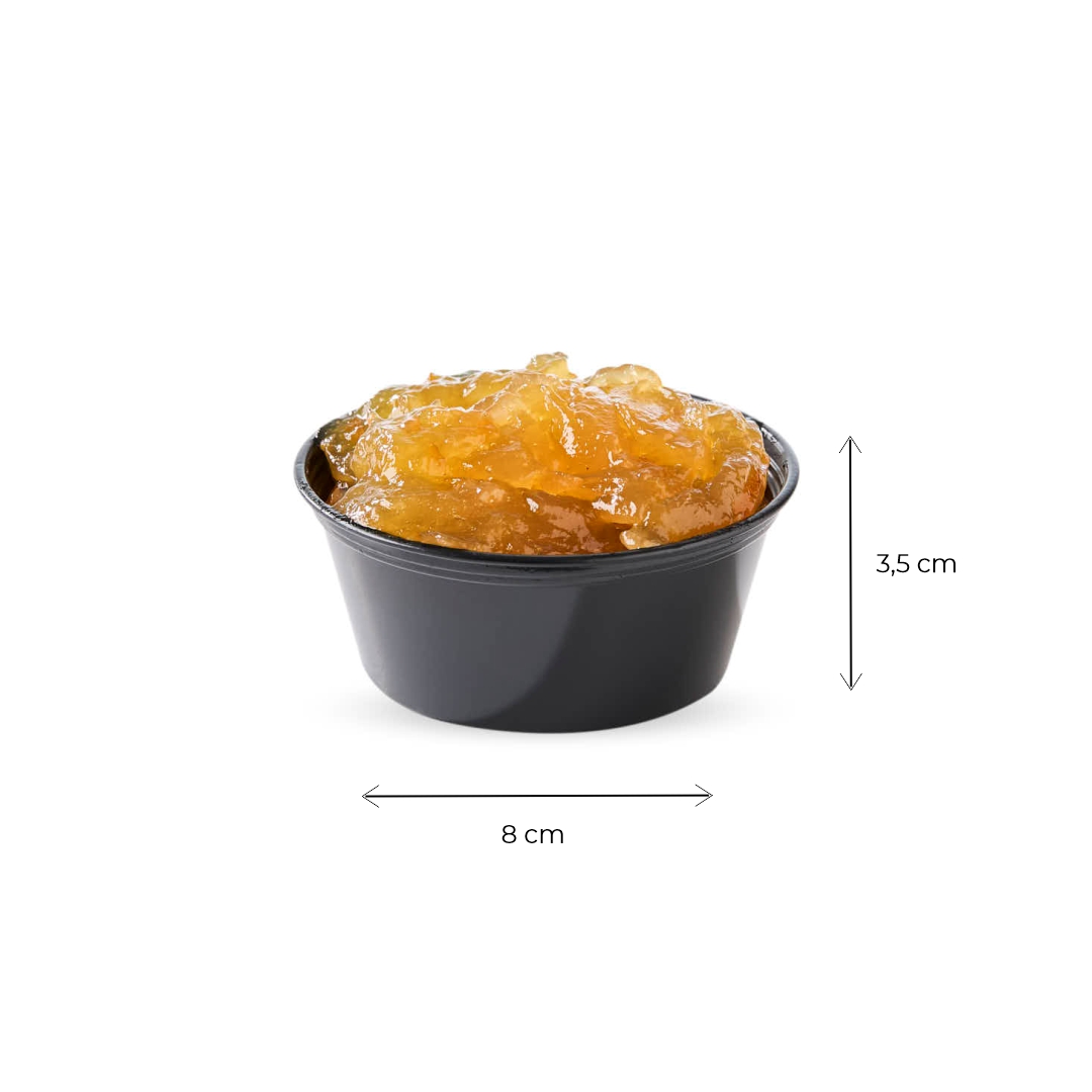 POTE SOUFFLE PLASTICO NEGRO.4OZ PAQ.*100UNID