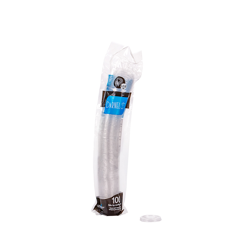 TAPA POTE SOUFFLE PLASTICO CRISTAL. (PARA POTE 1OZ) PAQ.*100UNID
