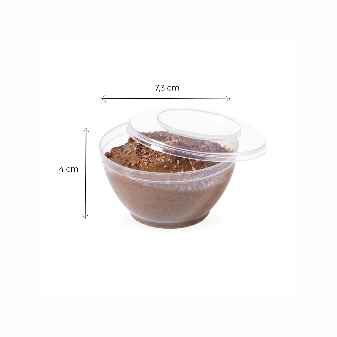 STRAWPLAST POTE RIGIDO 100CC REDONDO C/TAPA CRISTAL (ST-760) *10UNID