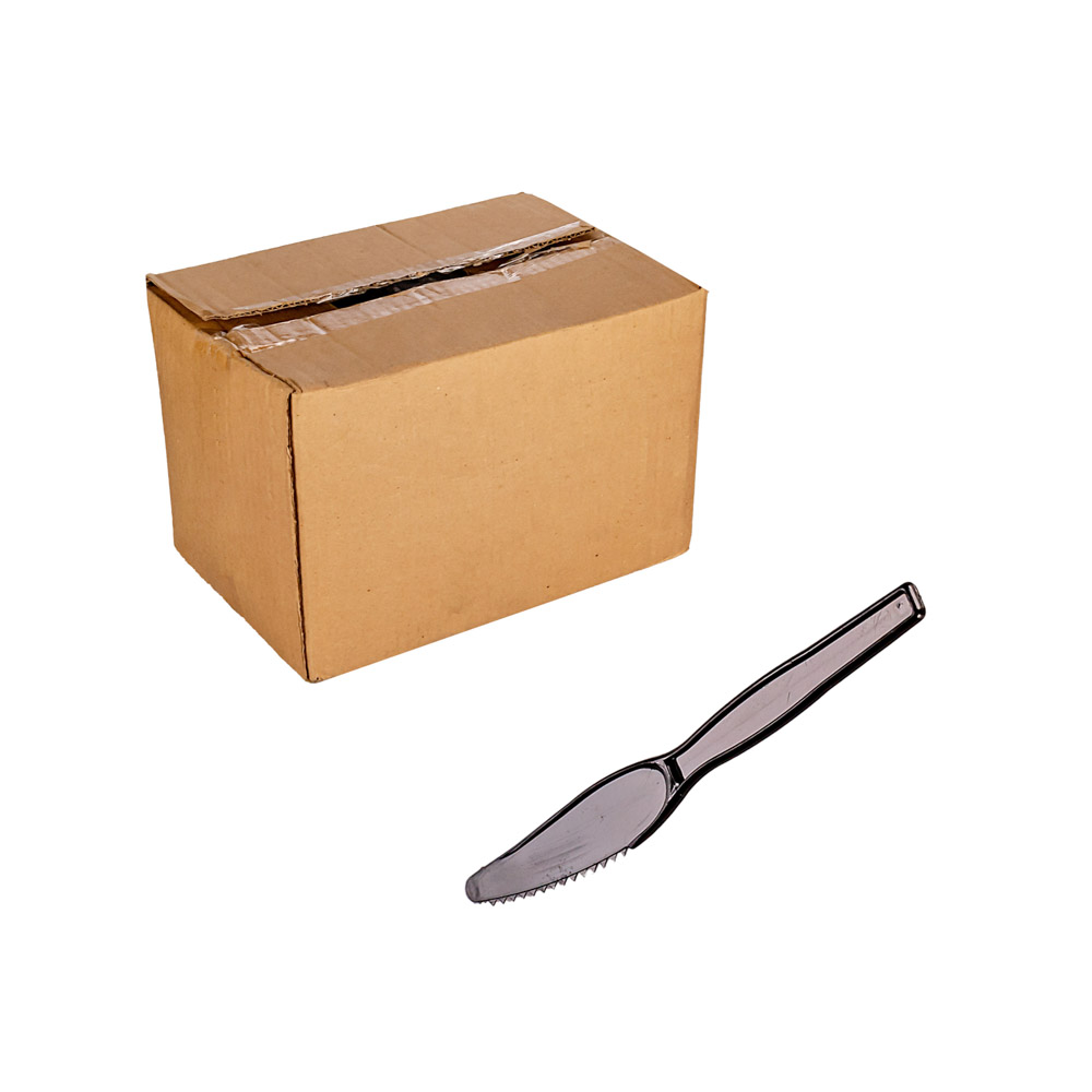 CUCHILLO PLASTICO NEGRO (ECO) CAJA *800UNID.